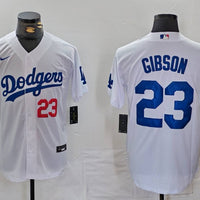 Men's Los Angeles Dodgers Kirk Gibson #23 White Home Limited Player Jersey1