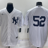 Men's New York Yankees CC Sabathia #52 White Replica Player Name Jersey1