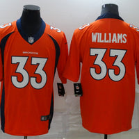 Men's Denver Broncos Javonte Williams #33 Orange Game Jersey1