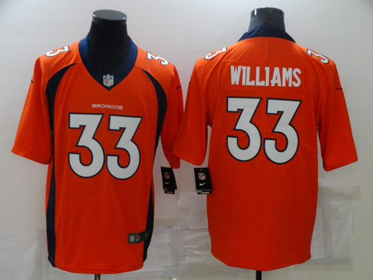 Men's Denver Broncos Javonte Williams #33 Orange Game Jersey1