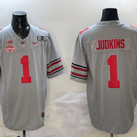 Men's Ohio State Buckeyes Quinshon Judkins #1 Gray 2025 CFP Final National Champions Patch F.U.S.E. Jersey