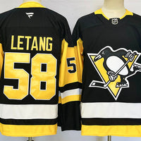 Men's Pittsburgh Penguins Kris Letang #58 Fanatics Black Home Breakaway Jersey