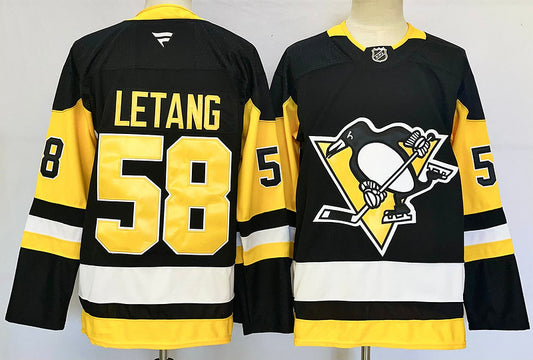 Men's Pittsburgh Penguins Kris Letang #58 Fanatics Black Home Breakaway Jersey