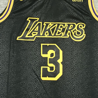 Men's Los Angeles Lakers Anthony Davis Black #3 NBA Swingman Jersey1
