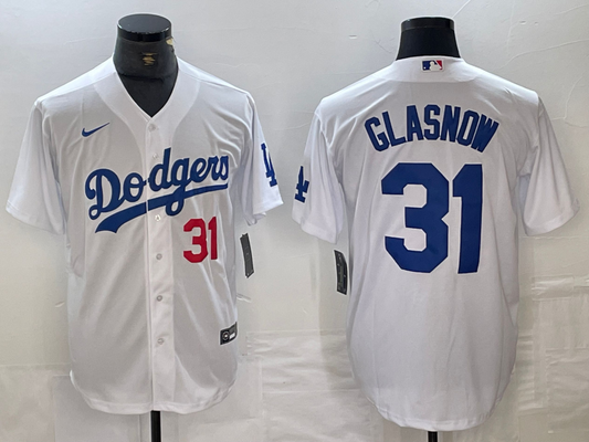 Men's Los Angeles Dodgers Tyler Glasnow #31 White Replica Game Jersey1