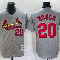 Men's St. Louis Cardinals Lou Brock #20 Gray Cooperstown Collection Player Jersey1