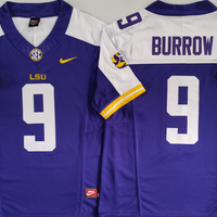 Men's LSU Tigers Joe Burrow #9 Purple Game Jersey