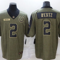Men's Indianapolis Colts Carson Wentz #2 Brown Game Jersey1