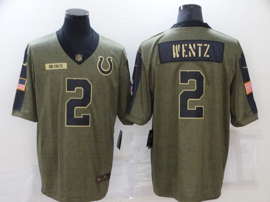 Men's Indianapolis Colts Carson Wentz #2 Brown Game Jersey1