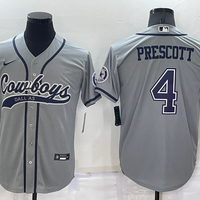 Men's Dallas Cowboys Dak Prescott #4 Gray Player Jersey1 Joint Edition