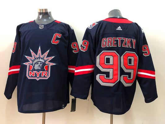 Men's New York Rangers Wayne Gretzky #99 Navy Player Jersey1