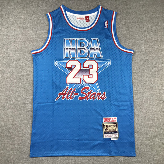 Men's 93 All Star Chicago Bulls Michael Jordan Blue Hardwood Classics Swingman Jersey1