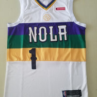 Men's New Orleans Pelicans Zion Williamson #1 NBA White Swingman Player Jersey1
