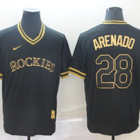 Men's Colorado Rockies Nolan Arenado #28 Black Replica Baseball Jersey1