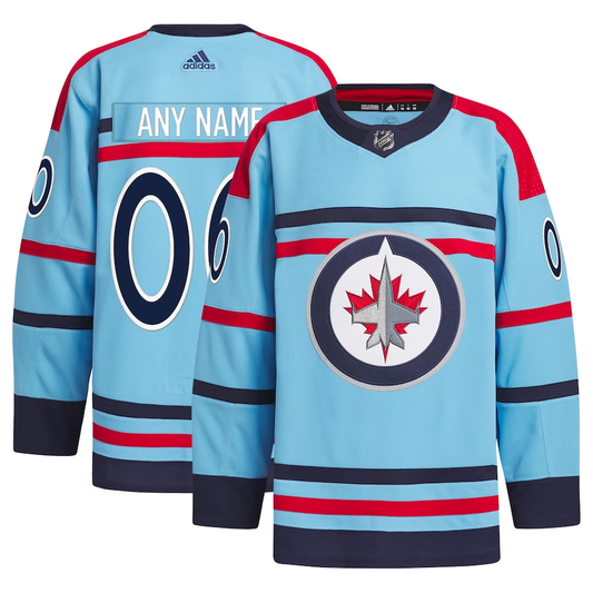 Men's Winnipeg Jets Light Blue Anniversary Primegreen Authentic Custom Jersey1