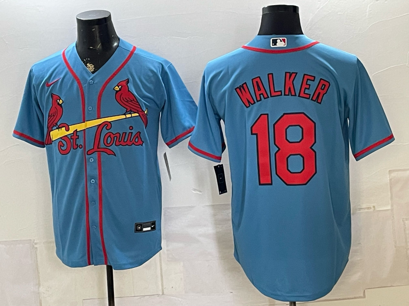 Men's St. Louis Cardinals Jordan Walker #18 Light Blue Replica Player Jersey