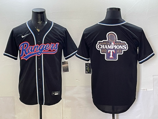 Men's Texas Rangers Black Fashion Game Out Jersey