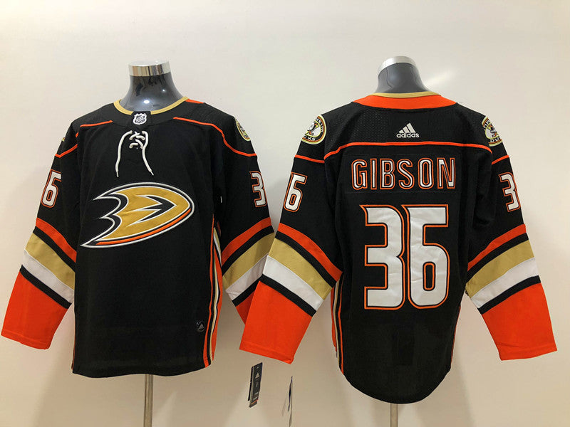 Men's Anaheim Ducks John Gibson #36 Black Breakaway Player Jersey1