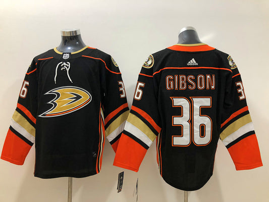 Men's Anaheim Ducks John Gibson #36 Black Breakaway Player Jersey1