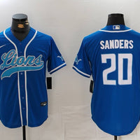 Barry Sanders #20 Detroit Lions Blue Player Jersey - JerseysFreak
