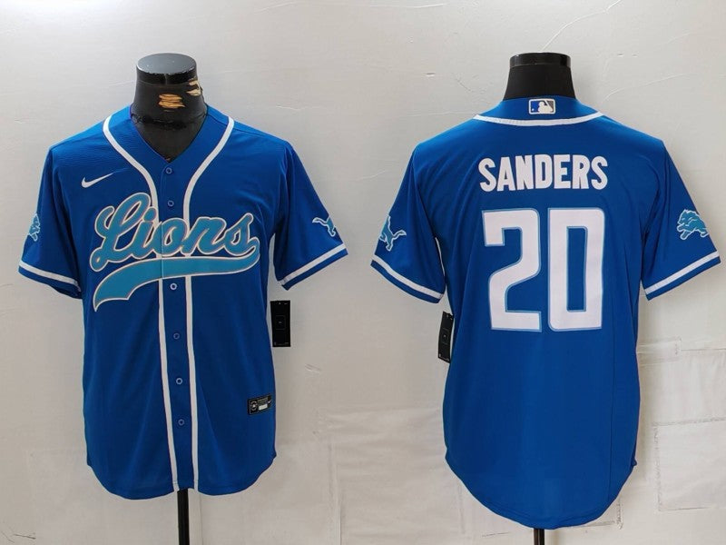 Barry Sanders #20 Detroit Lions Blue Player Jersey - JerseysFreak