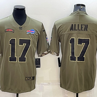 Josh Allen #17 Buffalo Bills Olive 2022 Salute To Service Limited Jersey - JerseysFreak