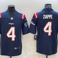 Men's New England Patriots Bailey Zappe #4 Navy Game Jersey1
