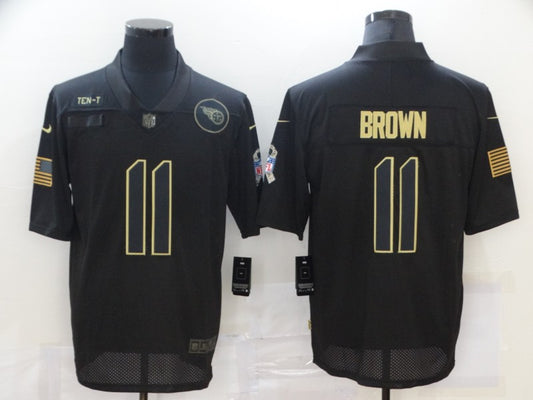 Men's Tennessee Titans A.J. Brown #11 Black Game Jersey1
