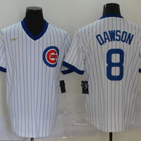 Men's Chicago Cubs Andre Dawson #8 White Replica Baseball Jersey1