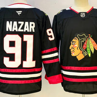 Men's Chicago Blackhawks Frank Nazar #91 Fanatics Black Premium Player Jersey