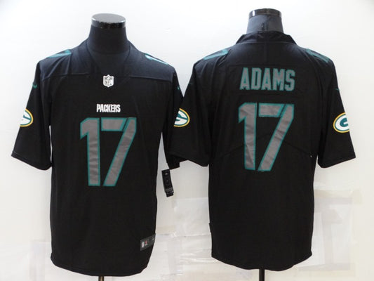 Men's Green Bay Packers Davante Adams #17 Black Team Game Jersey1
