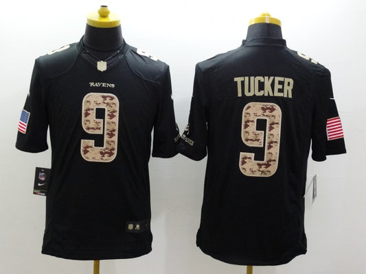 Men's Baltimore Ravens Justin Tucker #9 Black Alternate Game Jersey1