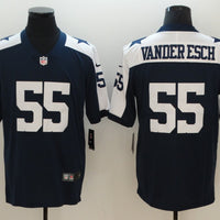 Men's Dallas Cowboys Leighton Vander Esch #55 Navy Alternate Custom1 Game Jersey1