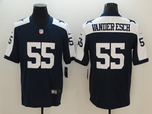 Men's Dallas Cowboys Leighton Vander Esch #55 Navy Alternate Custom1 Game Jersey1
