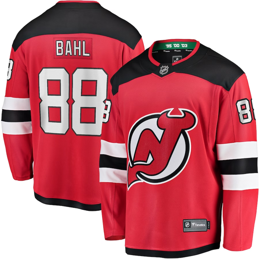 Men's New Jersey1 Devils Kevin Bahl #88 Red Player Game Jersey1
