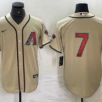 Men's Arizona Diamondbacks Corbin Carroll #7 Cream Replica Player Jersey1
