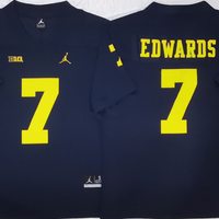 Men's Michigan Wolverines Donovan Edwards #7 Navy Player Game Jersey
