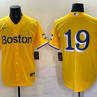 Men's Boston Red Sox Roman Anthony #19 Gold City Connect Limited Jersey