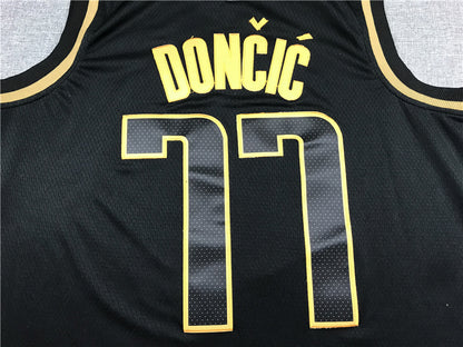 Men's Dallas Mavericks Luka Doncic #77 NBA Black Swingman Jersey1