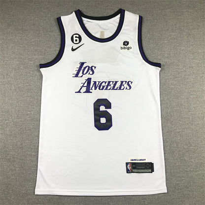 Men's Los Angeles Lakers LeBron James #6 White 2022/23 Authentic Jersey1 - City Edition