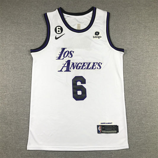 Men's Los Angeles Lakers LeBron James #6 White 2022/23 Authentic Jersey1 - City Edition