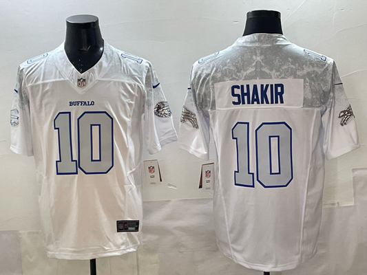 Men's Buffalo Bills Khalil Shakir #10 White 2025 Rivalries Collection Limited Jersey