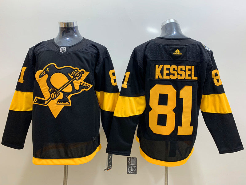 Men's Pittsburgh Penguins Phil Kessel #81 Black Player Jersey1
