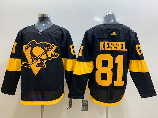 Men's Pittsburgh Penguins Phil Kessel #81 Black Player Jersey1