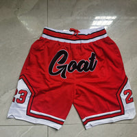 Men's Chicago Bulls No.23 Goat Stitched Red Basketball Shorts1 NEW