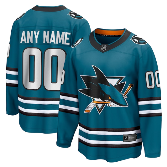 Men's San Jose Sharks Teal Home Primegreen Authentic Pro Custom Jersey1