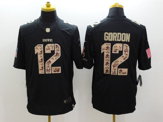 Men's Cleveland Browns Josh Gordon #12 Black Player Game Jersey1