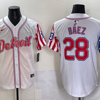 Men's Detroit Tigers Javier Baez #28 White Limited Player Jersey