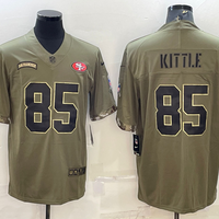 Men's San Francisco 49ers George Kittle #85 Olive 2022 Salute To Service Retired Player Limited Jersey1