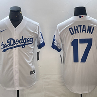 Men's Los Angeles Dodgers Shohei Ohtani #17 White Replica Team Jersey1